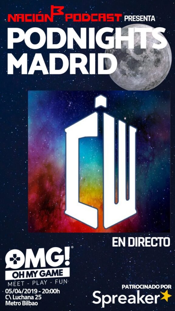 Próxima Podnight Madrid: 5 de abril 2019 | Directo de Charlas Whovian